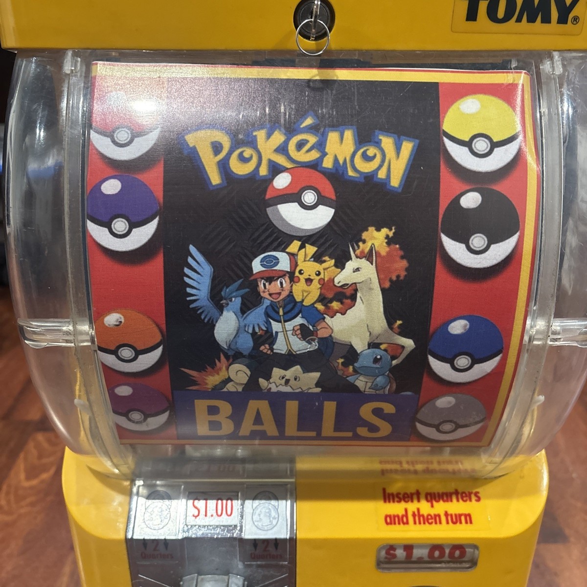 Vintage TOMY Yujin Gatcha Gashapon Vending Machine w/ Pokemon