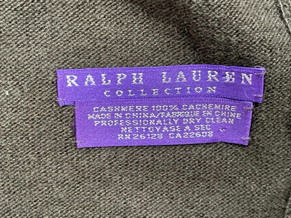 Bufanda vintage Ralph Lauren etiqueta púrpura para hombre 100 % cachemir verde - ¡Excelente! Foto 2 de 4