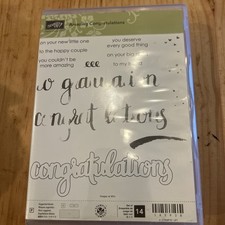 Stampin Up Amazing Congratulations Clear Stamps Set of 14 Phrases