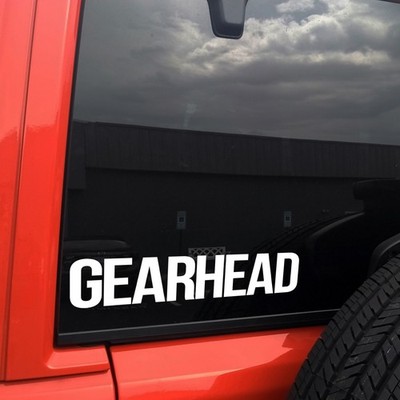 Gearhead Vinyl Decal Automotive Motorcycle Racing Fabrication Garage Sticker