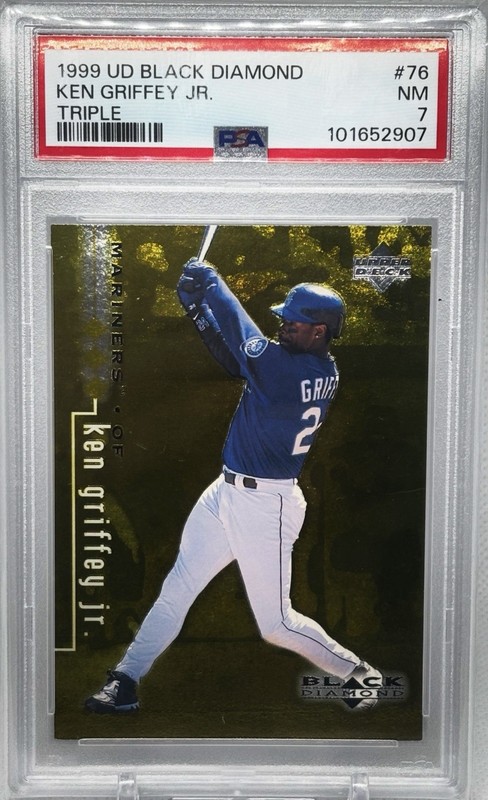 1999 Upper Deck Black Diamond #76 Ken Griffey Jr Triple Gold SSP #/350 PSA 7 NM