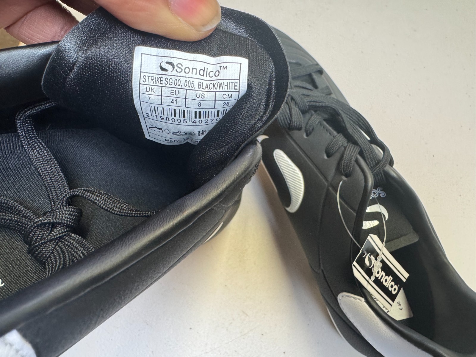 Sondico Strike SG Football Boots UK 7 EU 41 Black White Soft Ground Studs image 9