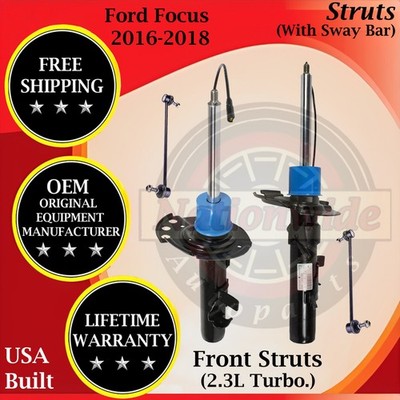 Motorcraft OEM Front Struts W/ Sway Bar For 2016-2018 Ford Focus  Lifetime Warr.
