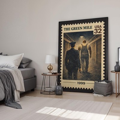 The Green Mile Film Retro Stempel Kunstdruck | Vintage Kunst Poster | Leinwand & gerahmt