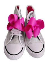    JoJo Siwa Girls 3.5 Silver Glitter High Top Sneakers NEW Nickelodeon Box  