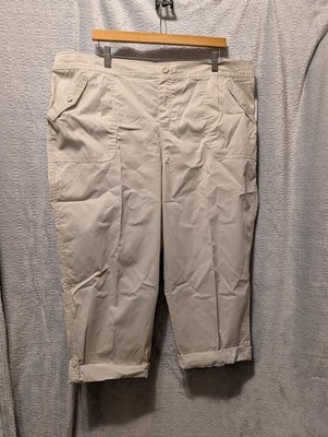 Bandolino Women s Capri Cream Stone Beige Utility Capri Size 20 Elastic Waist