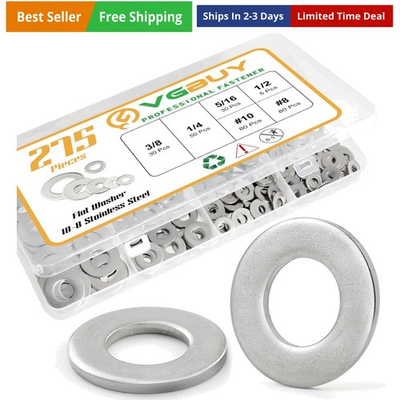 #ad #ad 275PCS Washers Assortment Kit Thickened 304 Stainless Steel Flat Washers for... $16.89