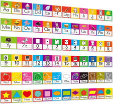 Alphabet Line ABC Number 0-20 Colors and Shapes Wall Decorations for Pre-School