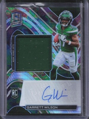 2022 Panini Spectra Garrett Wilson #205 Rookie Patch Auto Celestial /99 Jets