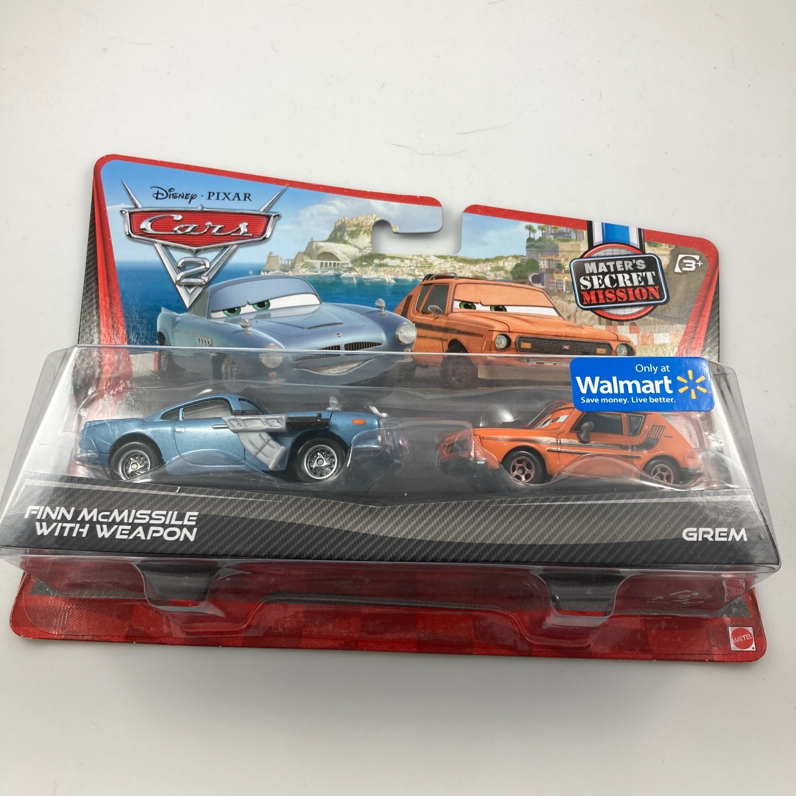 Disney Pixar Cars 2 Diecast Twin Pack Finn McMissile with Weapon & Grem
