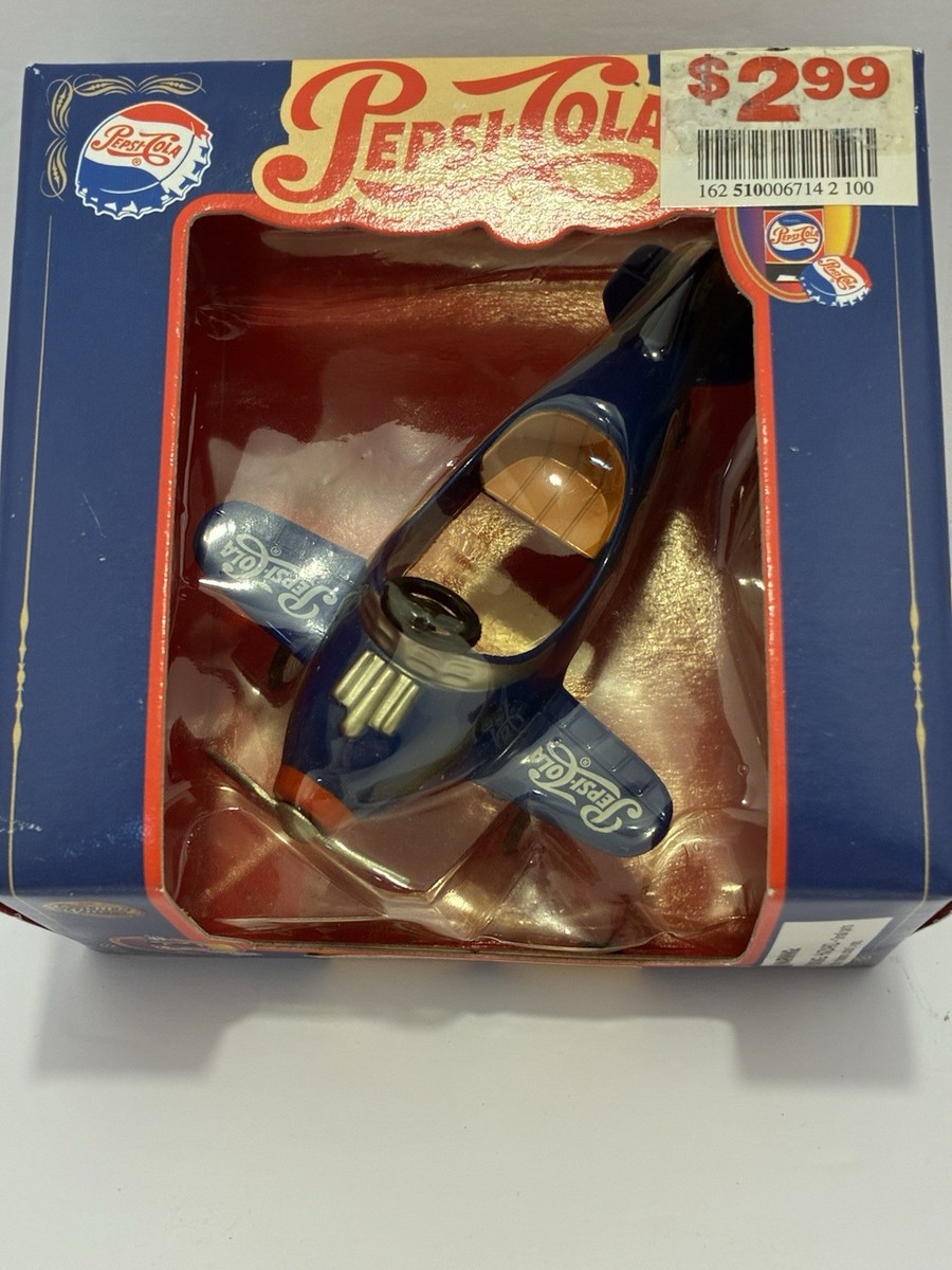 Pepsi-Cola Pedal Plane Airplane Dark Blue Diecast Toy Car Aircraft