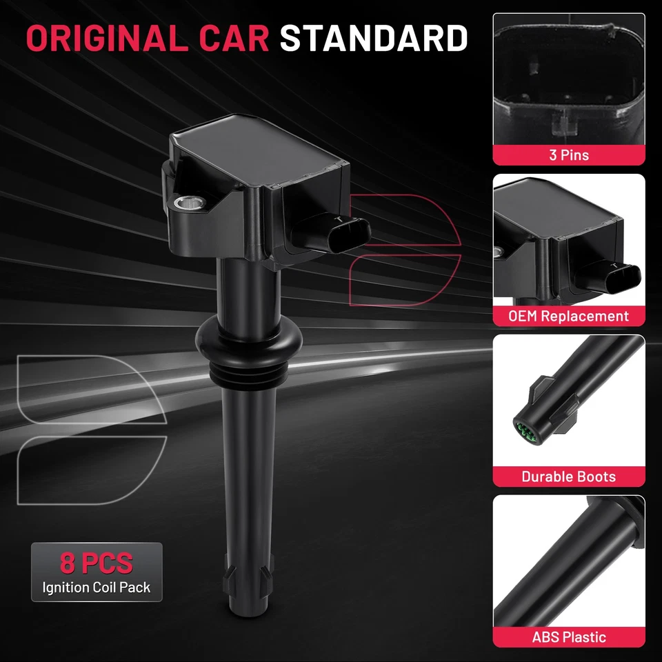 8 Ignition Bobinas Pack UF618 For 2010-2012 Land Rover Range Rover 5.0L V8 - Image 2 of 4