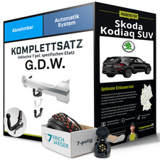 Für SKODA Kodiaq SUV I Typ NS7 Anhängerkupplung abnehmbar +eSatz 7pol 16- kpl.