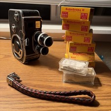 Paillard Bolex B8 8mm WORKING Film Camera w/ 13mm  36mm Lens, Strap  6 Rolls