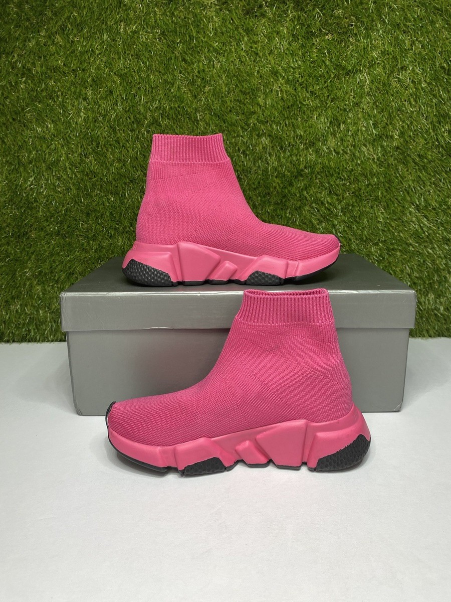 Balenciaga Speed Trainer Pink Sneakers Size 27 EU Kids Elastic