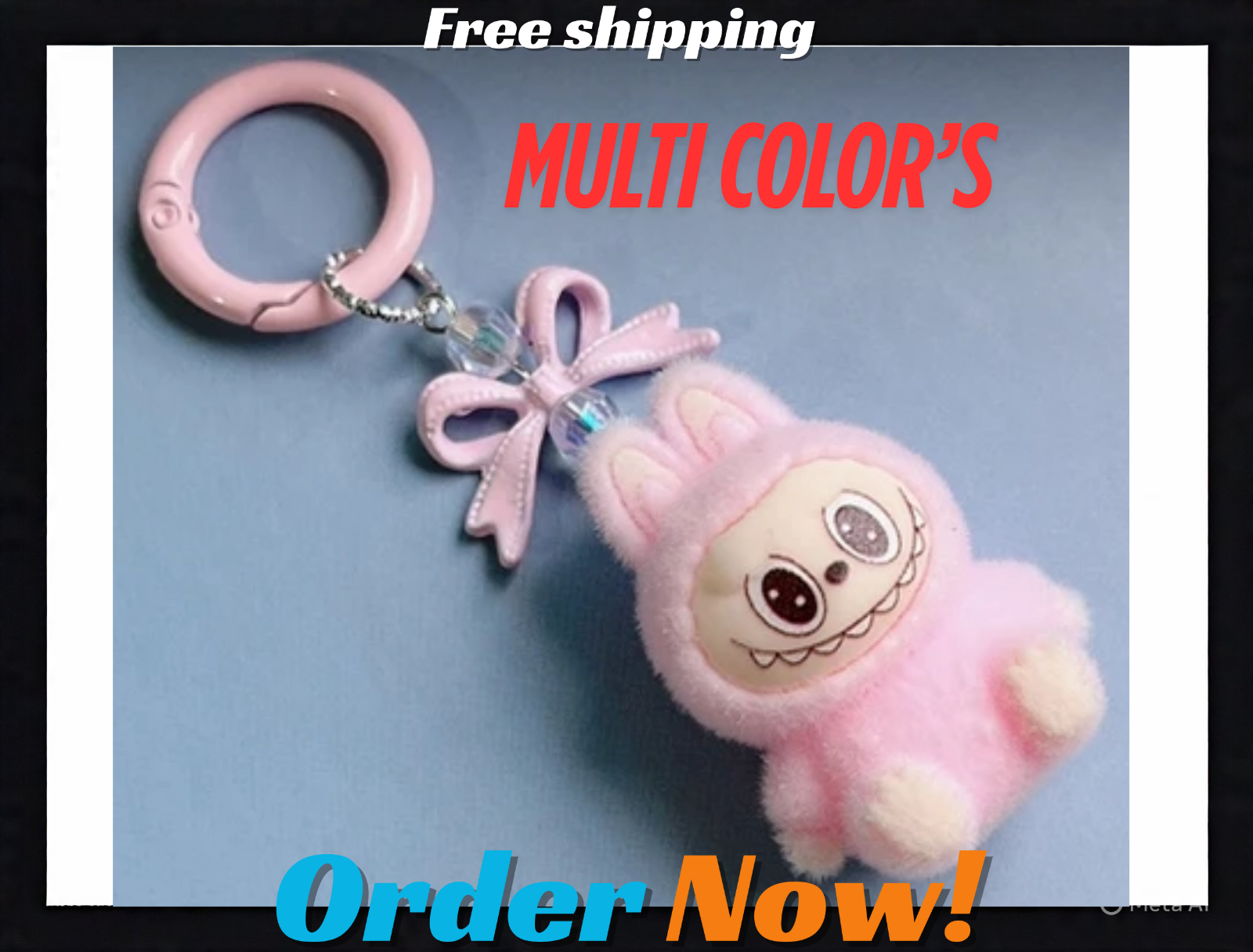 Labubu Plush Doll Keychain - Cute PVC Charm for Bags Cars Gifts