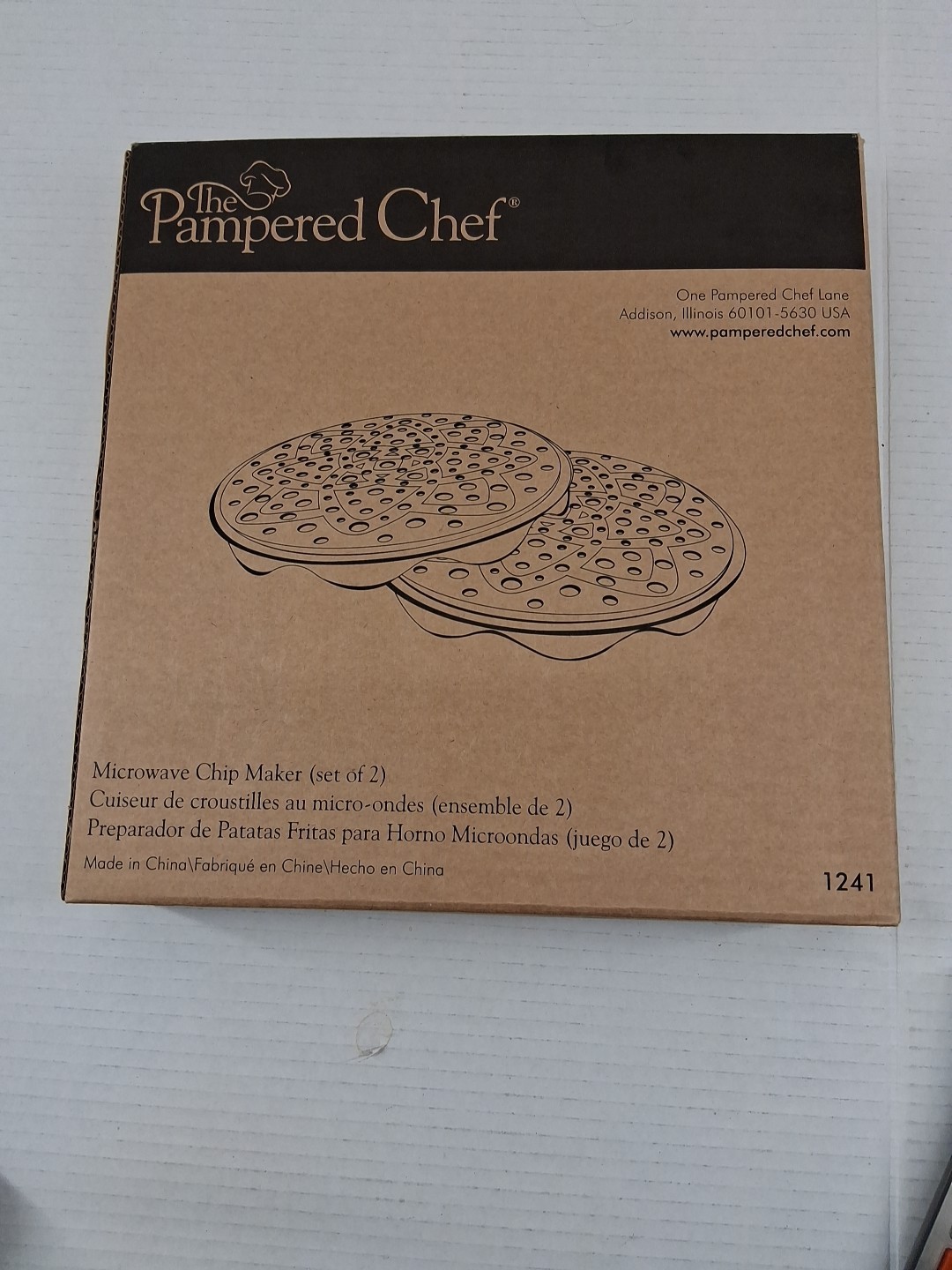 Pampered Chef Microwave Chip Maker Set Of 2 New In Box 