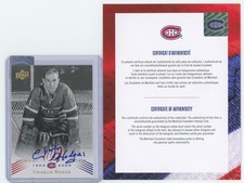 2008-09 UD Montreal Canadiens Centennial Charlie Hodge Auto #107 +Certificate