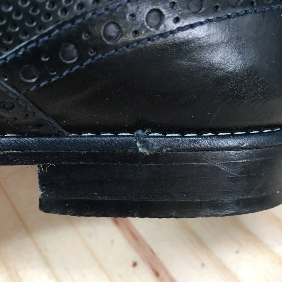 Zapatos Bally Mujer 37.5 Punta de Ala Oxford Cuero Negro Sin Cordones Informales Borla Bloque Foto 4 de 4