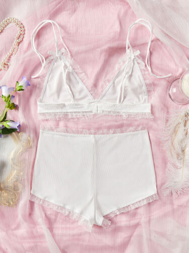 Women Sexy-Lingerie Sleepwear Lace Cotton Babydoll Nightwear Nightgown Pajamas - Picture 25 of 52