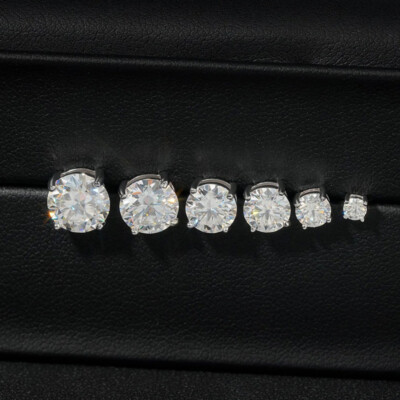 GRA Certified Moissanite Men Women Stud Earrings 18K Gold Plated  Hip Hop