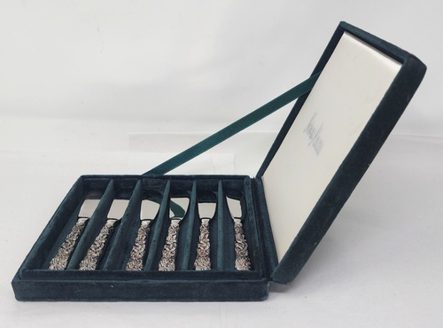 NEIMAN MARCUS GODINGER SILVERPLATED VINEYARD BUTTER SPREADERS - SET OF 6 - Picture 3 of 4