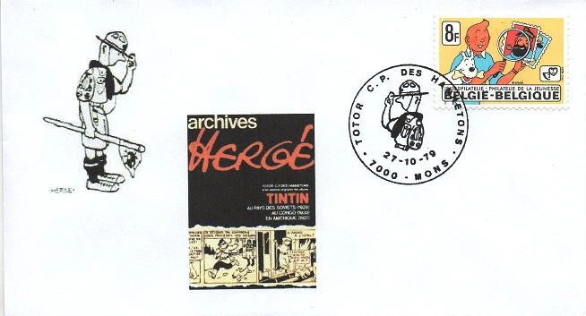 BELGIQUE 1939 Cachet MONS 27 Oct 1979 Totor C.P. des Hannetons HERGE TINTIN 1/6 - Photo 1/1
