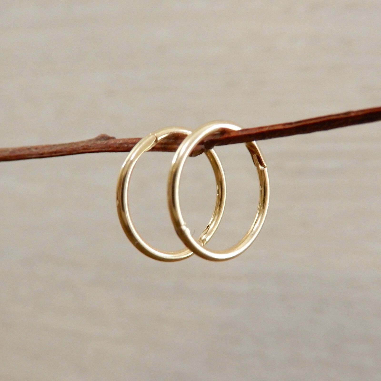 Orecchini A Cerchio Sleeper Oro Rosa 9kt - 10mm Di Diametro - Gioielli Eleganti Per Donne - 3