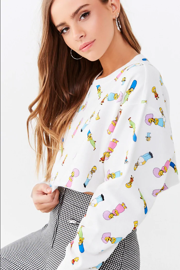 simpsons crop top forever 21