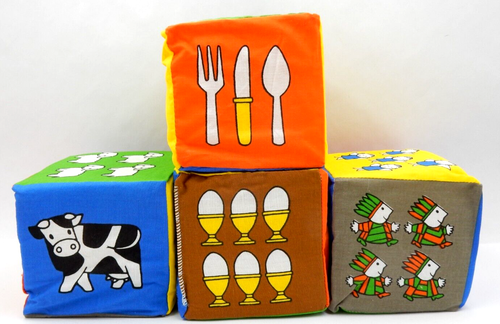VINTAGE (NEW) DEAN'S CLOTH BLOCKS WITH SOUND, DICK BRUNA, SOFT TOY PLAY BLOCKS - Picture 7 of 7