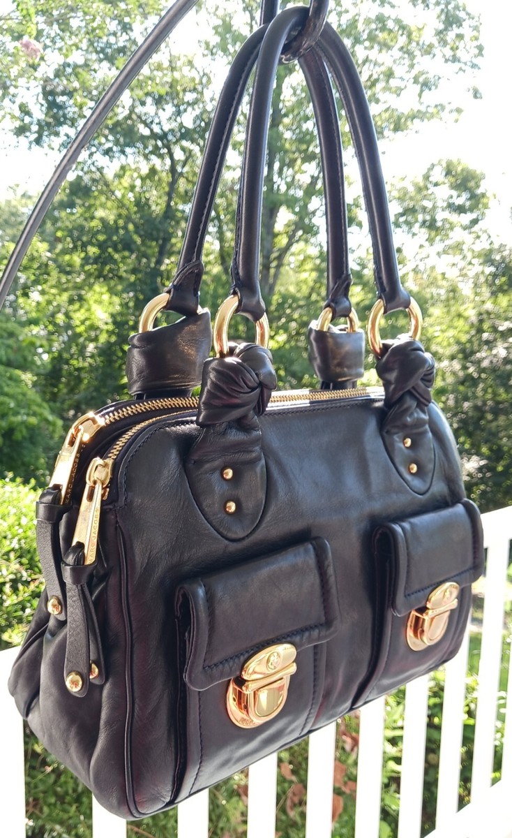 Marc Jacobs Blake Black Classic Leather Triple Compartment Marc Jacobs Blake Black Classic Leather Triple Compartment
