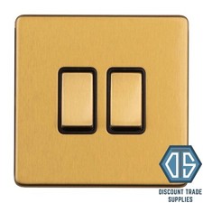 Antique Gold Screwless Switches Sockets Flat Concealed Plate Brushed Satin Brass
