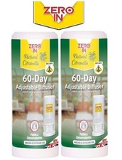 2 x Zero In 60 Day Citronella Diffusers, Portable Fly Insect Killer Repellent