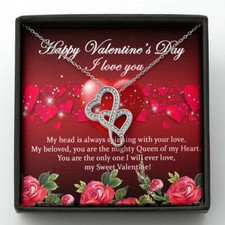 Hearts Necklace Gift For Her Valentine Gift for Girlfriend|My Sweet Valentine!