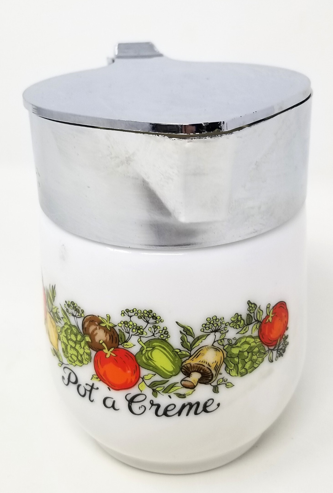 Gemco Corning Ware Spice of Life Corelle MILK GLASS Pitcher Syrup POT A CREME