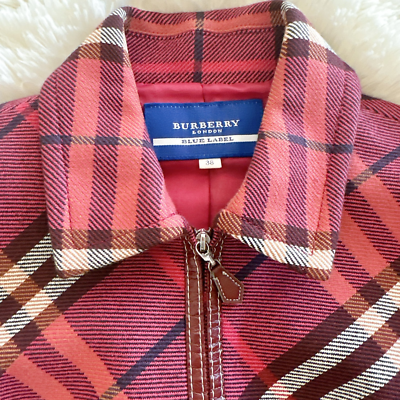 Burberry Blue Label Jacket Zipper Nova Check Women Pink from japan