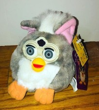 Vintage 1999 Furby Buddies Plush Gray Stripes Blue Eyes 70-708 Tiger With Tags