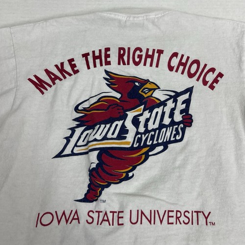 Vintage ISU Iowa State University Cyclones Graphic T Shirt White Size M - Picture 7 of 8