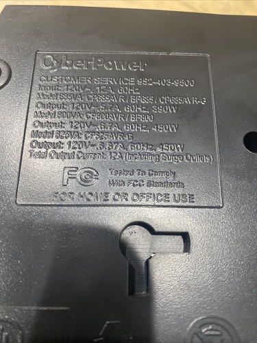 Cyber Power 685 AVR Computer Battery Power Back Up SURGE PROTECTOR (2) Total - 第 6/10 張圖片