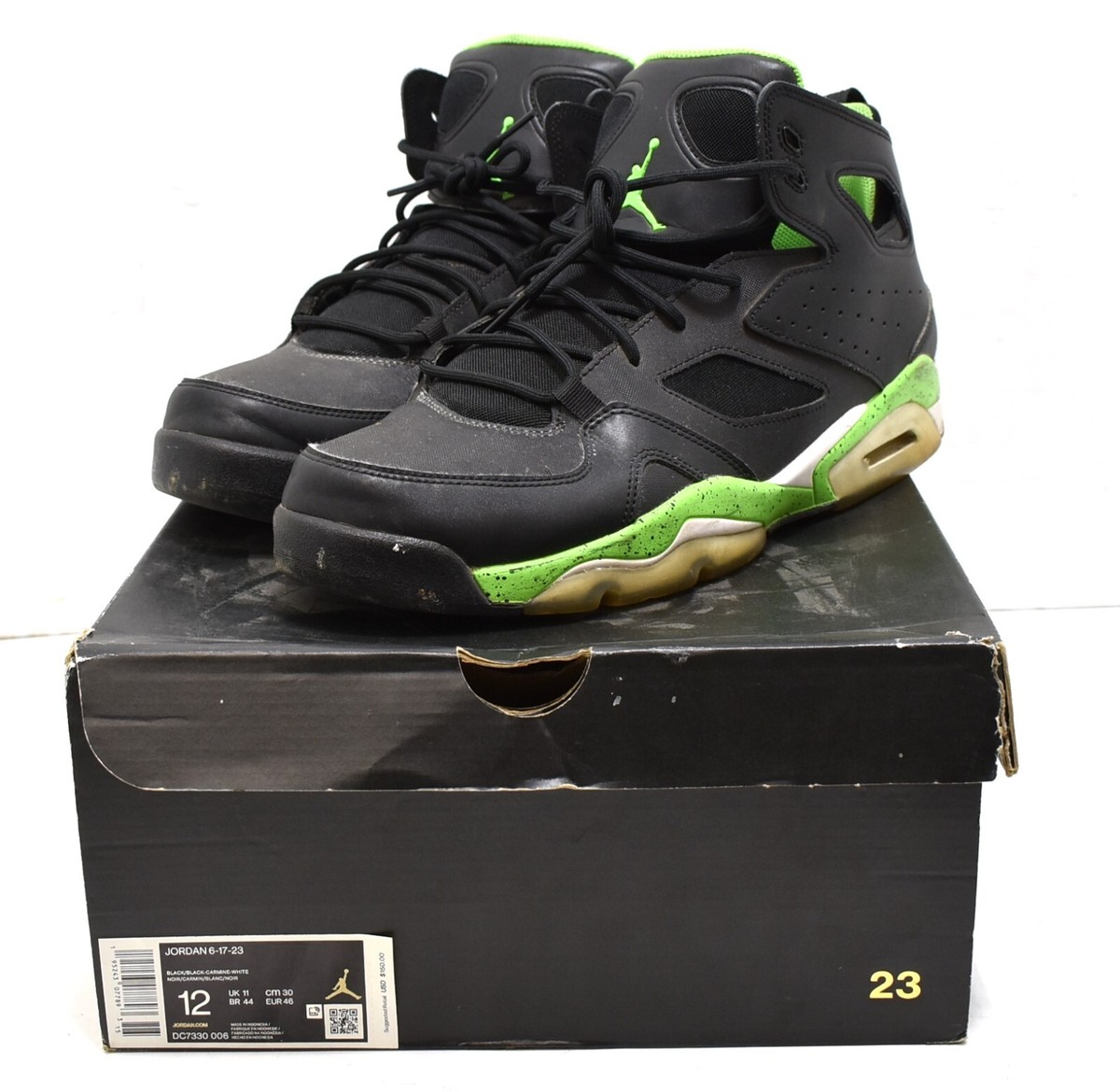 NIKE Air Jordan Flight Club 91 Black Green Sneakers Mens Size  DC7329-003