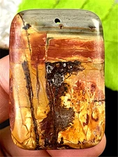 WKU21331 46x31x6mm Natural Multi-Color Picasso Jasper Oblong Pendant Bead