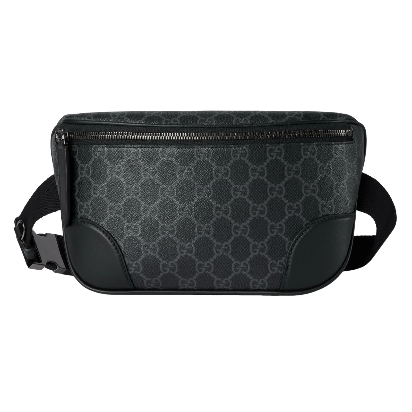 Sac ceinture tissu noir GUCCI GG emblème moyen neuf et authentique