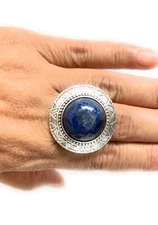Silpada Large LAPIS "Peruvian Ring" Sterling Silver Size 6 Ring Beautiful