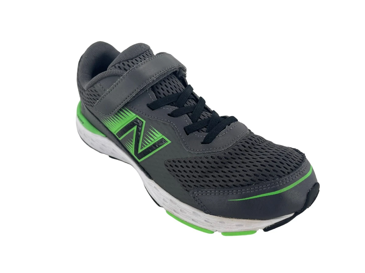 New Balance Kid s 680 V6 Lace up Running Shoe Gray Green Size 6