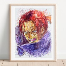 Shanks Ballpoint Pen Print, One Piece Art Poster