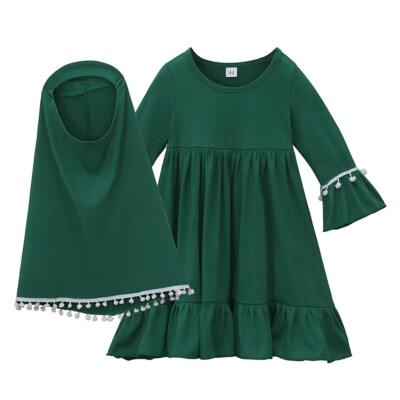 FYMNSI Nouveau-né Bébé Filles Musulman Abaya Robe Maroc