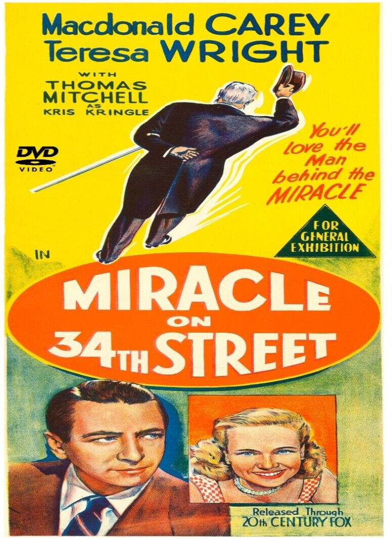 Miracle On 34th Street  1955 DVD TV Christmas Film Thomas Mitchell Sandy Descher