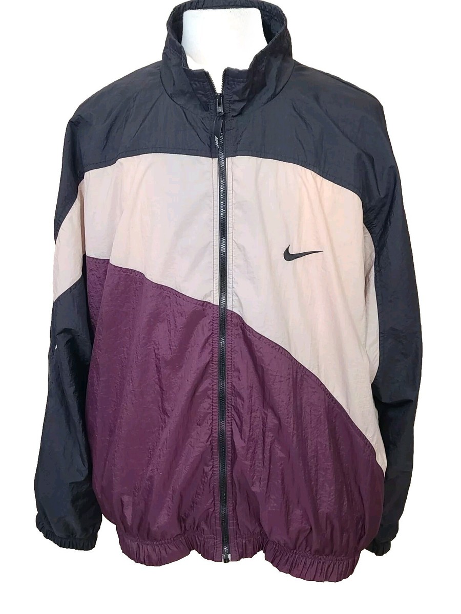Vintage 90s Nike Tracksuit Windbreaker Full Zip Jacket, Black