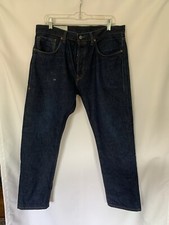 Imogene + Willie Red Line Selvedge Jeans 36 x 28 Blue Dark Wash Button Fly