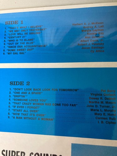 The Trendsetters SEALED Song Poem Vinyl LP 1976 NEW The Super Sounds Of Today - Picture 2 of 4